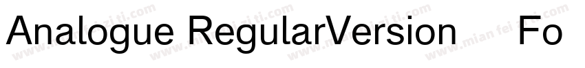 Analogue RegularVersion 1012Fonts字体转换